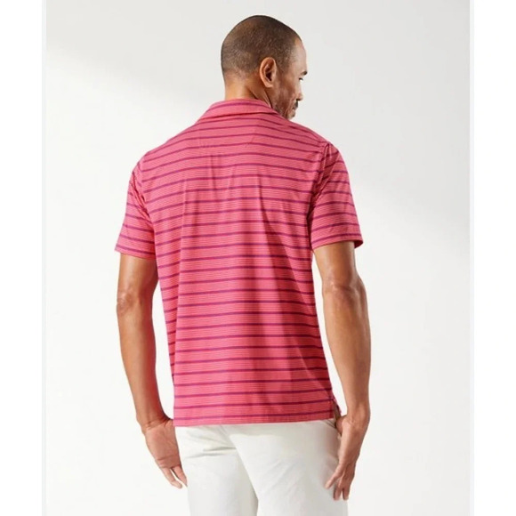 NWT Tommy Bahama Men's Palm Desert Driver Stripe IslandZone Polo Size Large - Picture 2 of 8